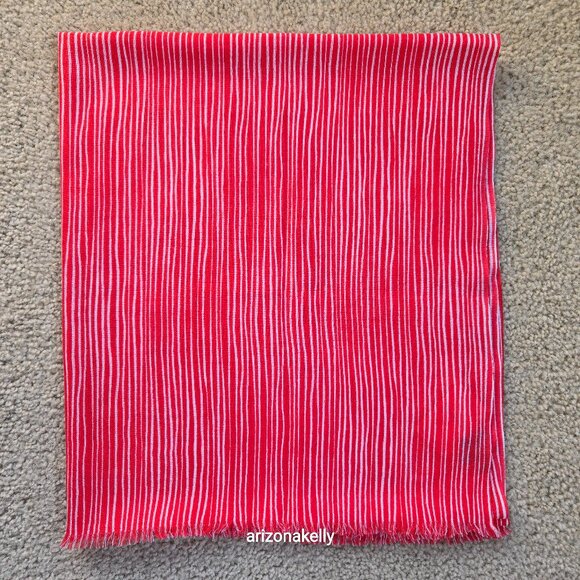 J. McLaughlin Accessories - NWT J. McLaughlin Wool Scarf Lightweight Soft Park Stripe Red Coral